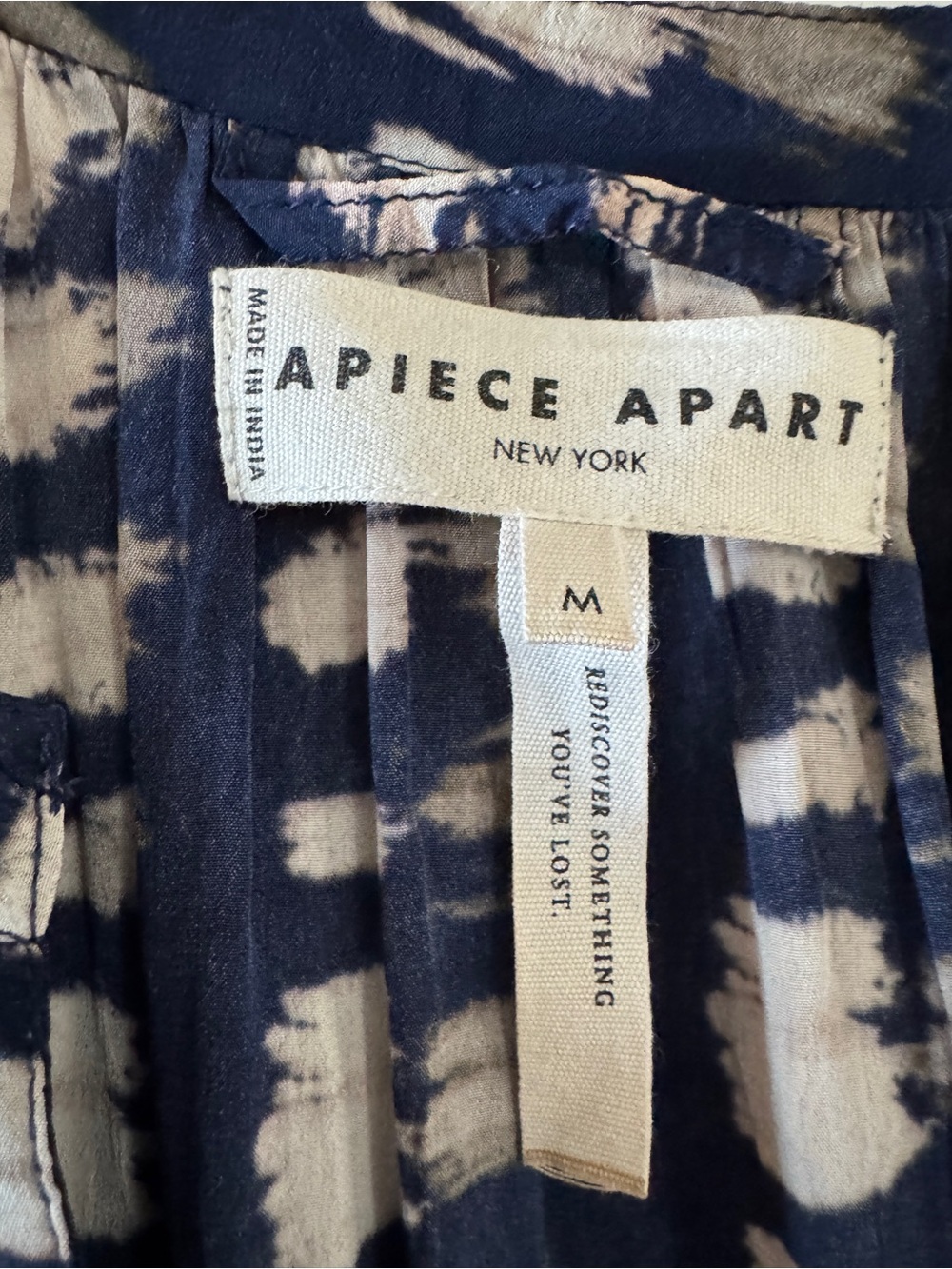 APIECE APART NEW YORK MITTE TIERED PRINTED CREPE DE CHINE MINI DRESS SZ M - Picture 5 of 5